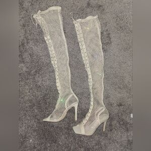 Elegant Over the Knee Mesh Boots